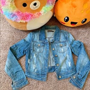 Like New Distressed Denim Jacket